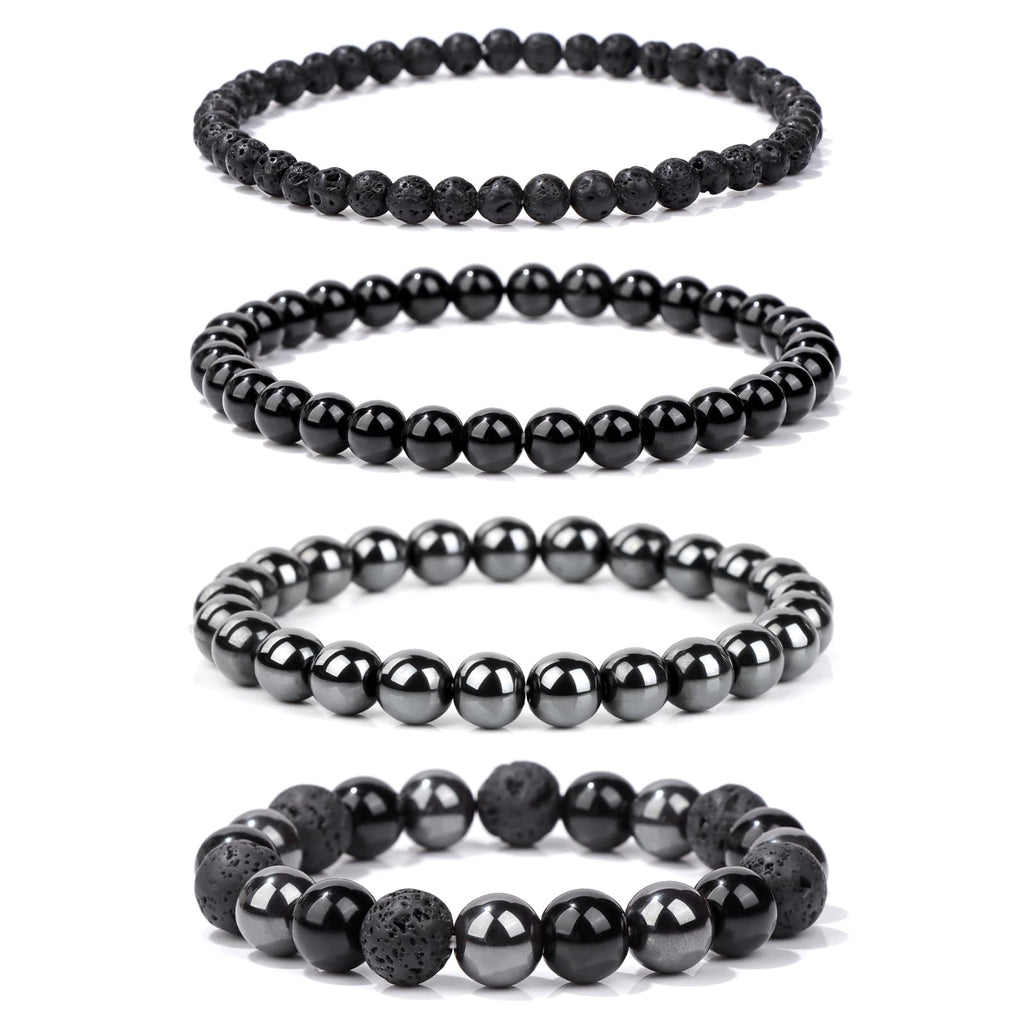 4pcs Beaded Bracelets for Women,Natural Healing Crystal Gemstones Bracelet,Anxiety Stress Relief Bracelet Handmade purple Jewelry Gifts for Women