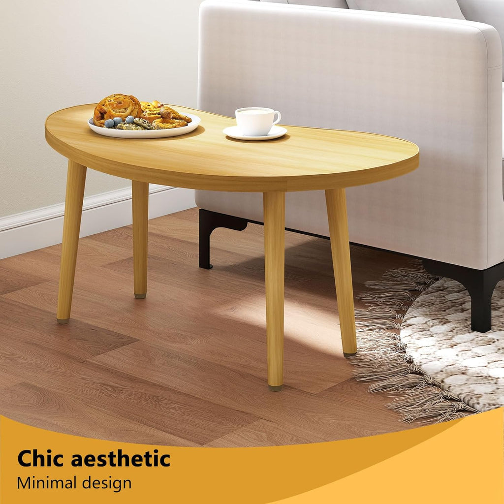 Mango Coffee Table Low Table with 4 Solid Wood Sturdy Legs, Floor Table Desk for Sitting on The Floor, Storage and Living Room Furniture (Natural)