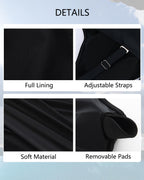 Smismivo Tummy Control Swimsuits for Women Slimming One Piece Bathing Suit Modest Padded Ruched Push Up Long Torso Curvy Shapewear V Neck Criss Cross Swimming Suits Full Coverage Swimwear (Black)