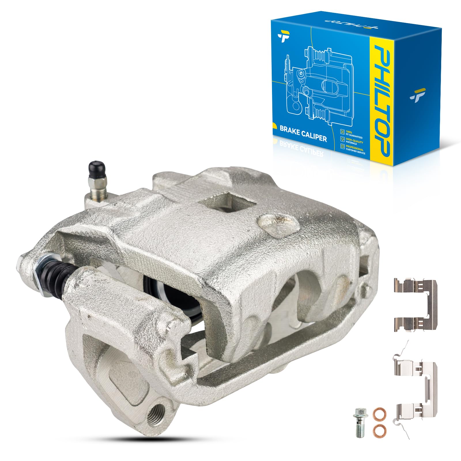 PHILTOP 18B5046 18B5047 Rear Disc Brake Caliper Assembly Fit for 2007-2017 Jeep Wrangler, 2008-2012 Jeep Liberty, 2007-2011 Dodge Nitro, 2018 Jeep Wrangler JK