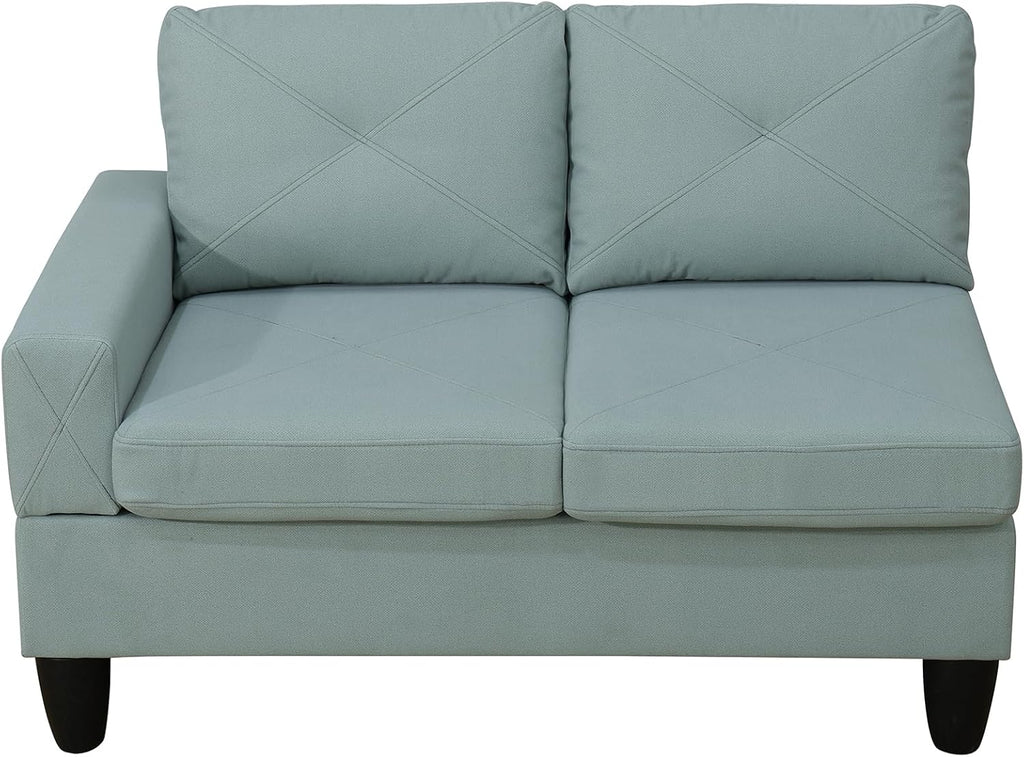 Ball & Cast Calico 4-Piece Couch Living Room Couch Set with Sofa and Loveseat,Modular L Shaped Sectional Couches w/Free Combination and Wood Frame,Furniture for Apartment,Studio,Office,Pale Green