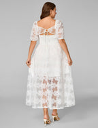 EYWOL Plus Size White Dresses for Women:Prom Wedding Guest Cocktail Formal Graduation Renaissance Party Dress