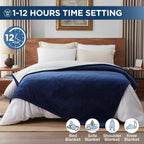 Westinghouse Heated Throw Blanket, Electric Blanket Throw with 6 Heating Levels and 2-10 Hours Time Settings, Flannel to Sherpa Super Cozy Heated Blanket Machine Washable, 50x60 inch, Charcoal