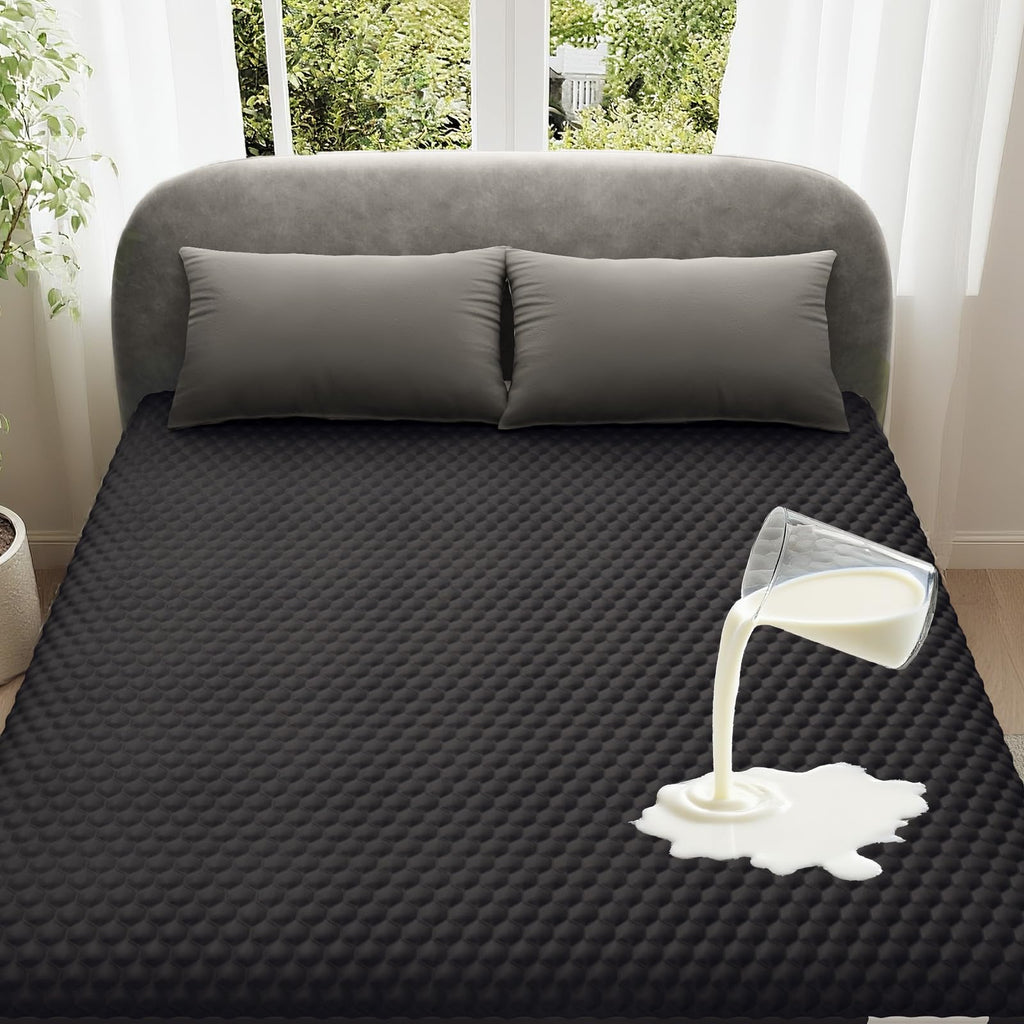 OhGeni 100% Waterproof Queen Size Mattress Protector,Soft Mattress Pad, Cooling Breathable Fitted Sheets,Washable Bed Cover,Non-Slip Deep Pocket,Noiseless for Bedroom