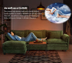 ELUCHANG 113" Modular Sectional Sofa, Comfy Cloud Couch, L Shaped Deep Seat Sofa Couches for Living Room, 4-Seater Modern Sofa with Movable Ottoman, DIY Combination - Chenille Green