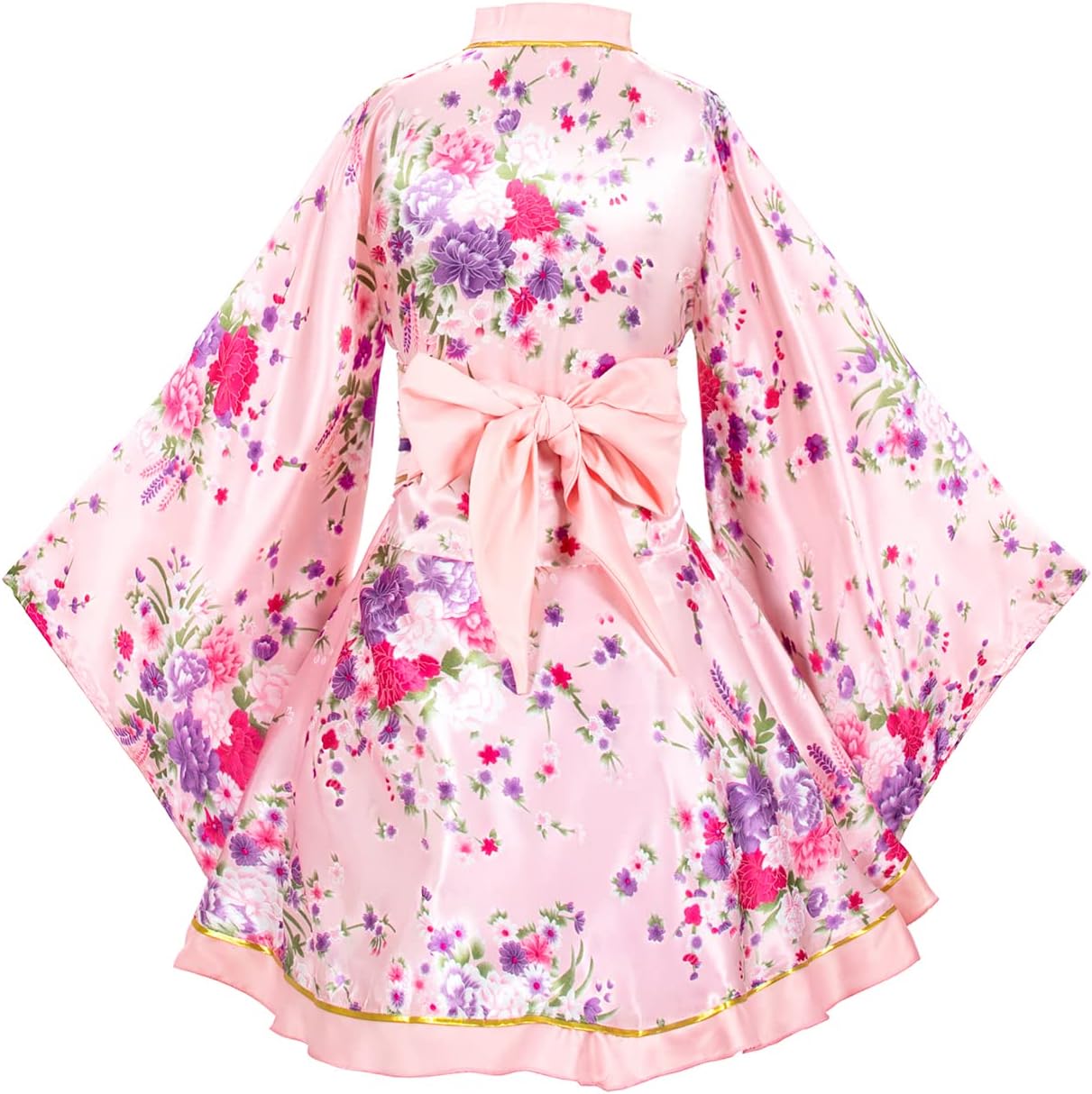 Japanese Anime Women's Dance Kimono Robe Fancy Dress Hand Held Silk Folding Fans Tabi Hairstick Socks Set
