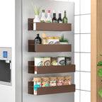 6 Pack Magnetic Spice Storage Rack Organizer for Refrigerator and Oven, Black Fridge Organizers and Storage