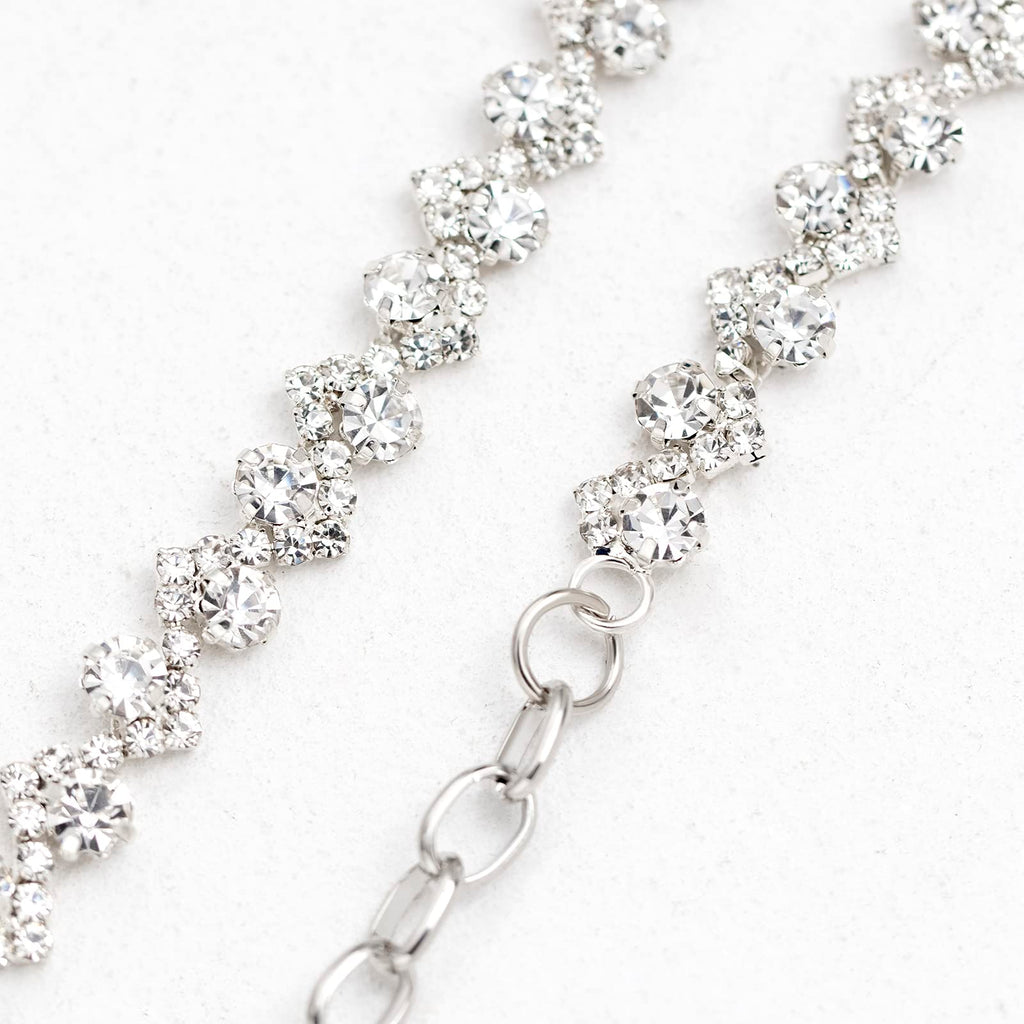 YooAi Rhinestone Belt Womens Formal Dress Belt Diamond Bling Wedding Bridal Belt Sliver