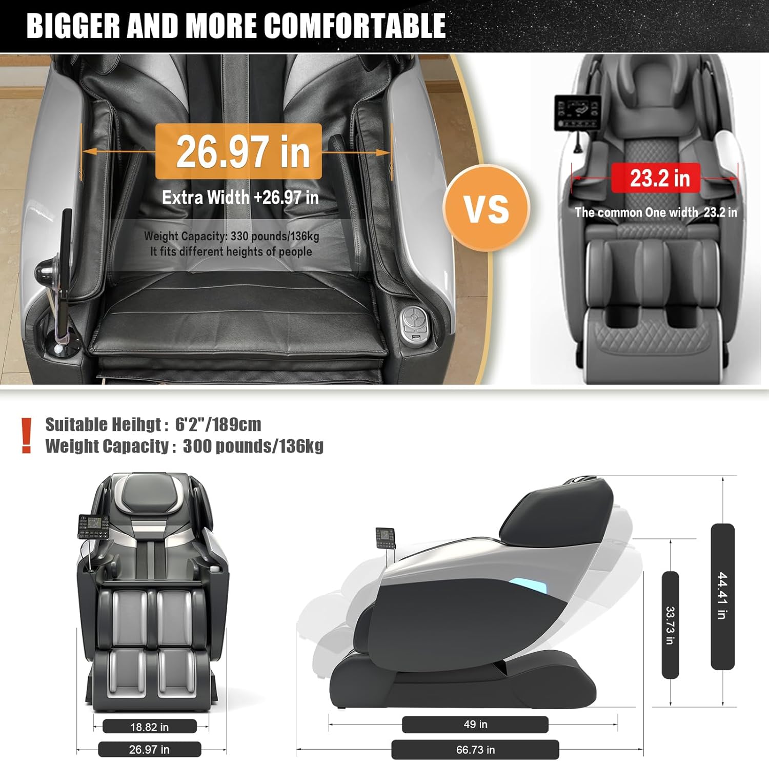 Massage Chair Full Body, 4D SL-Track Zero Gravity Shiatsu Recliner with Mat, 9 Pre-Set Auto-Programmed, Body Scan, Airbag Massage
