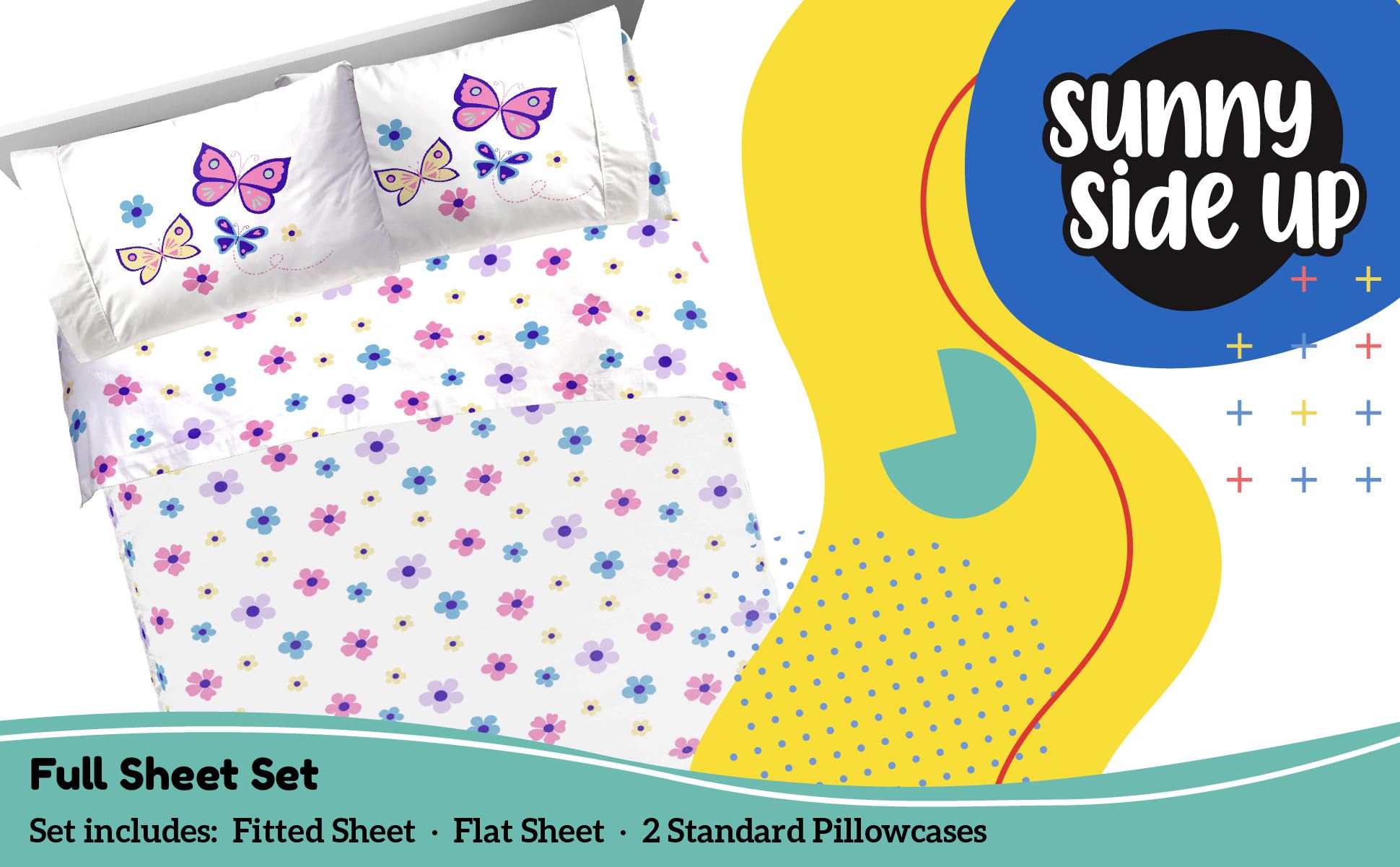 Sunny Side Up Minecraft Creeper & Animals Twin Sheet Set - 3 Piece Kids Bedding Set Includes Pillow Cover - Super Soft Microfiber Sheets