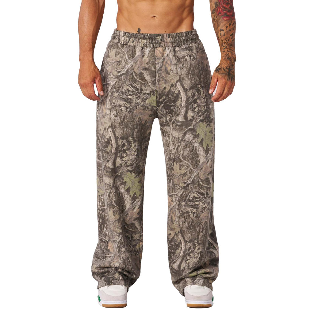 Dsewpaur Herren Camo Grafikdruck Sweatpants Athletische Gym Jogger Streetwear Hosen Elastischer Bund Weites Bein Trainingshosen