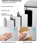 Lovewind Trash Can, 2 x 10.5 Gallon (2 x 40 L) Garbage Can for Kitchen Dual Compartment Recycling Kitchen Step Trash Bin, Stainless Steel Trash and Recycle Bin Combo with Soft-Close Lid, Silver