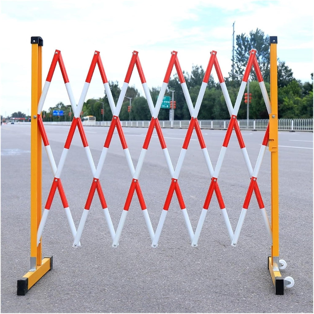 Expandable Metal Barricade, Mobile Parking Barrier Retractable Traffic Fence, Expandable Security Gate for Outdoor Road Garage,Rosso-1.2x8m