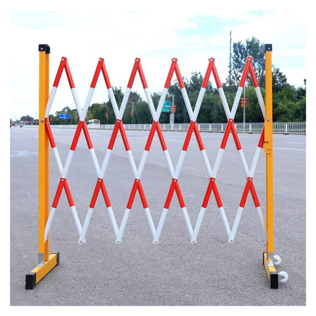 Expandable Metal Barricade, Mobile Parking Barrier Retractable Traffic Fence, Expandable Security Gate for Outdoor Road Garage,Rosso-1.2x8m