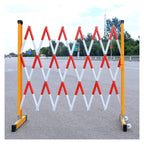 Expandable Metal Barricade, Mobile Parking Barrier Retractable Traffic Fence, Expandable Security Gate for Outdoor Road Garage,Rosso-1.2x8m