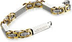 Urban Jewelry Impressive Men's Stainless Steel Bracelet Byzantine Chain, Gold Silver, 9 Inch