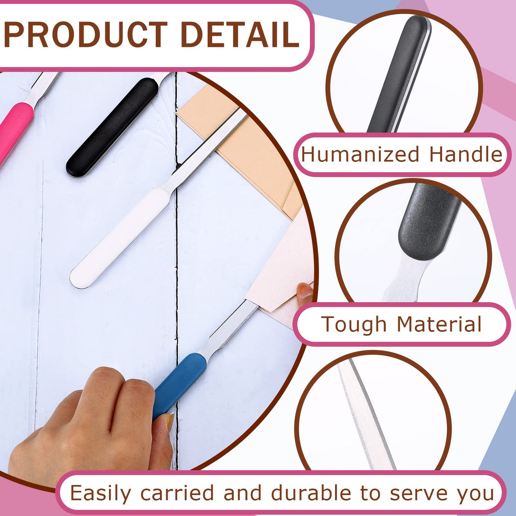 Kosiz Letter Opener Sword Stainless Steel Envelope Openers Slitters Mail Knife Lightweight Letter Knives for Office Home Supplies, 4 Pieces(White, Black, Blue, Red)