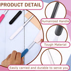 Kosiz Letter Opener Sword Stainless Steel Envelope Openers Slitters Mail Knife Lightweight Letter Knives for Office Home Supplies, 4 Pieces(White, Black, Blue, Red)