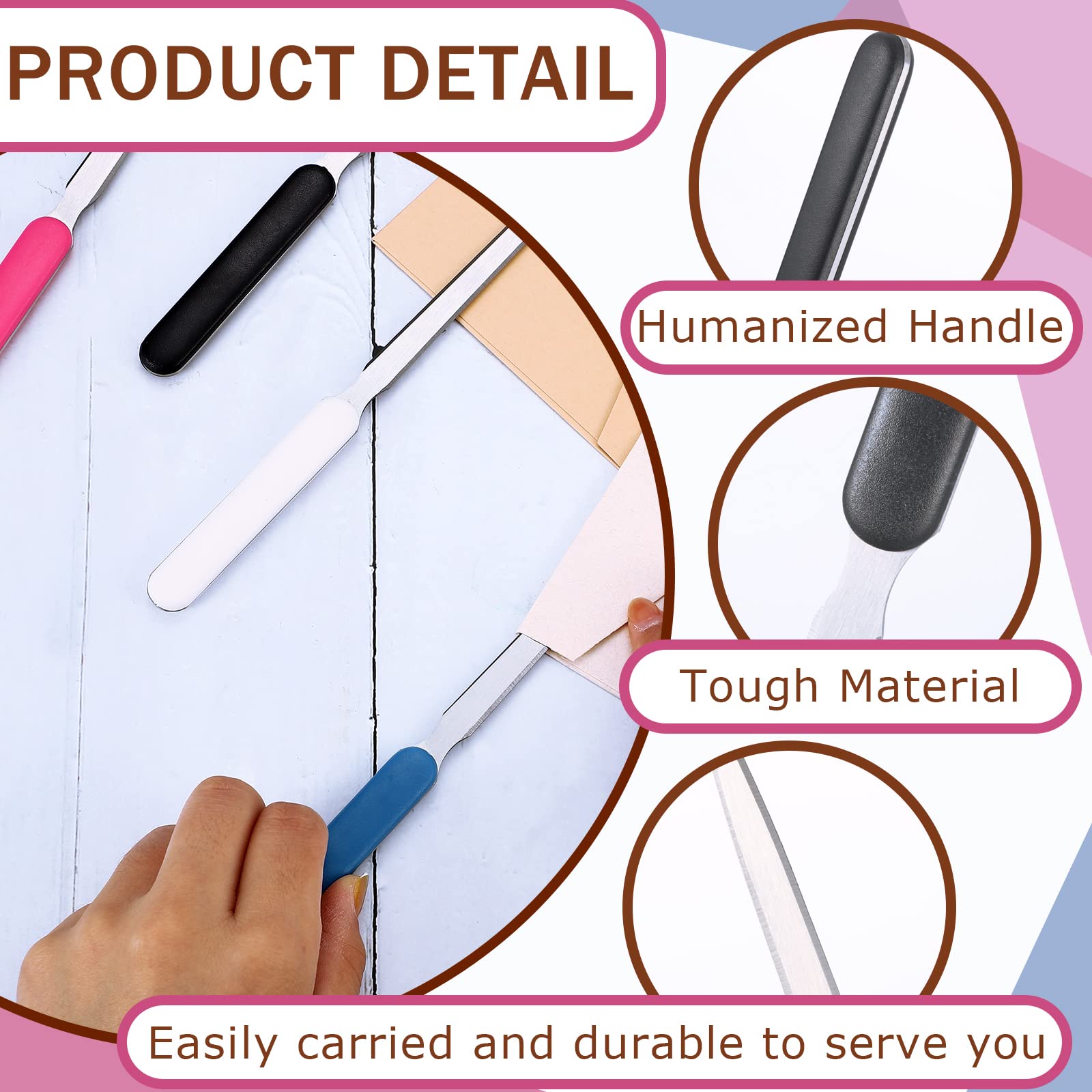 Kosiz Letter Opener Sword Stainless Steel Envelope Openers Slitters Mail Knife Lightweight Letter Knives for Office Home Supplies, 4 Pieces(White, Black, Blue, Red)