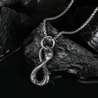 OIDIMS Infinity Ouroboros Serpent Snake Necklace for Men Women Stainless Steel Pendant Norse Talisman Hip Hop Gothic Animal Biker Punk Rope Chain Best Friend Jewelry Valentine's Day Gift Jewelry
