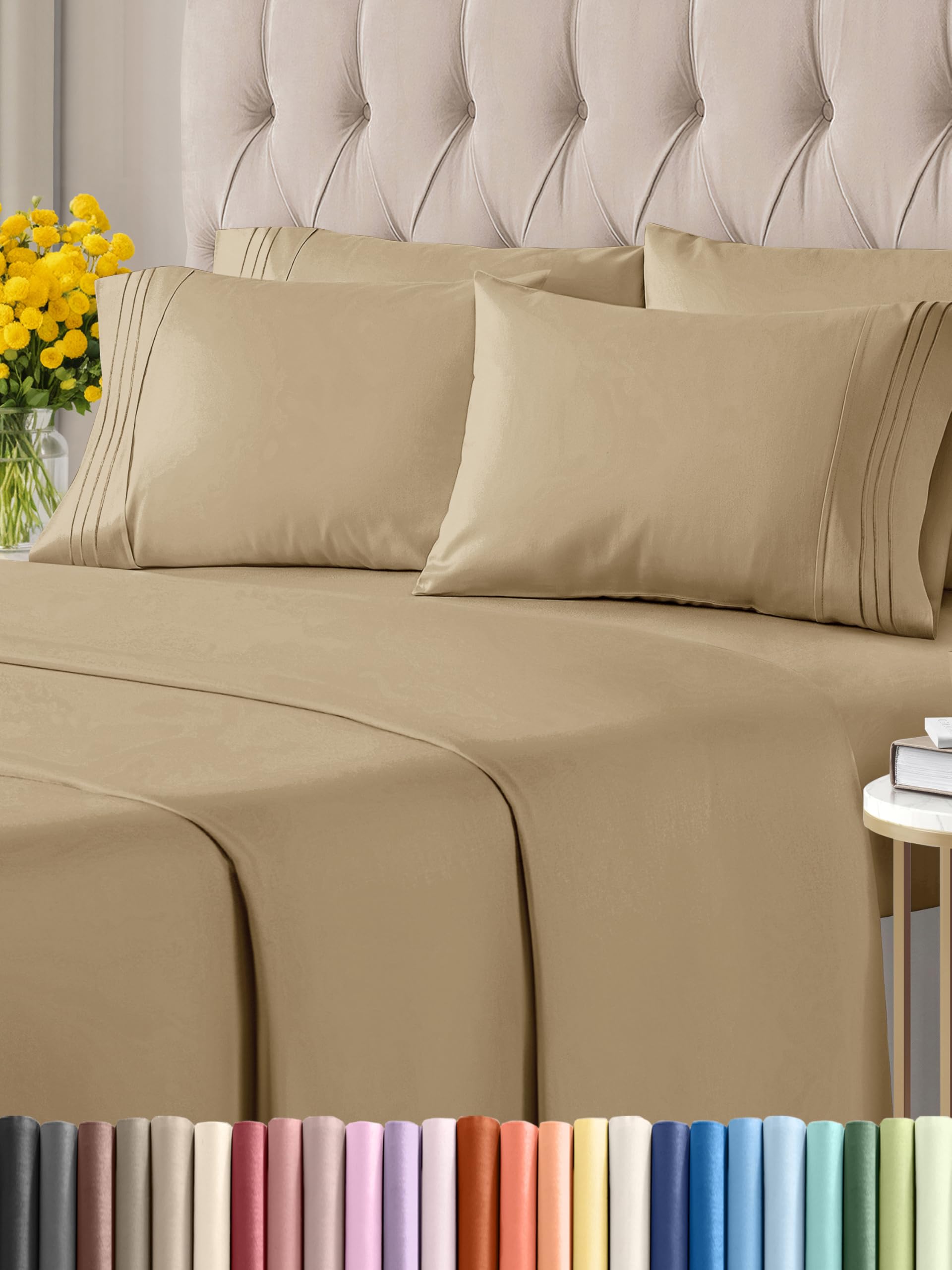 King 6 Piece Sheet Set - Breathable & Cooling Bed Sheets - Hotel Luxury Bed Sheets for Women, Men, Kids & Teens - Comfy Bedding with Deep Pockets & Easy Fit - Soft and Wrinkle Free - King White Sheets