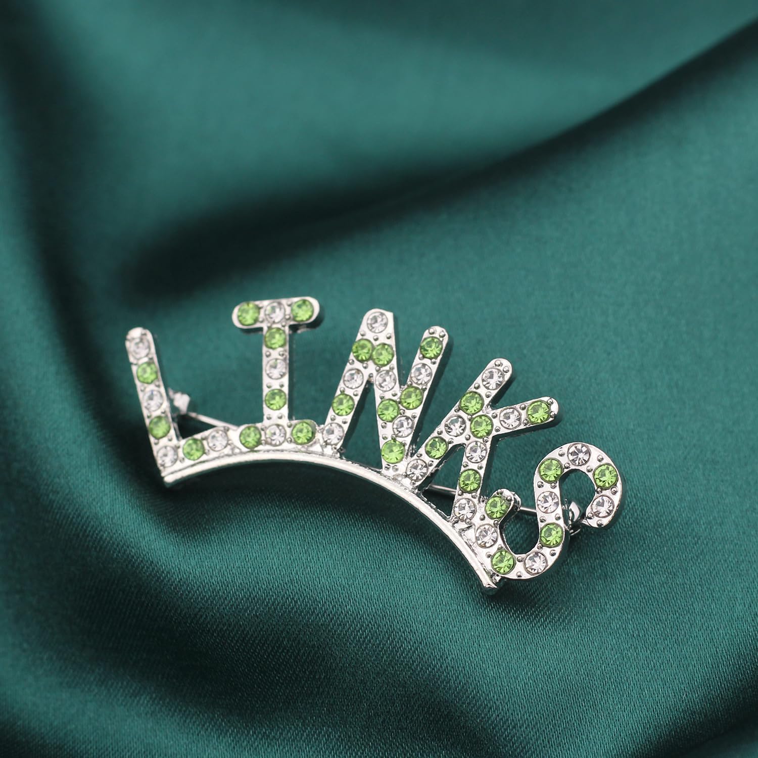 Greek Sorority Brooch Pin for Women Sister Sorority Gift Paraphernalia Jewelry Green Rhinestone Brooch Sisterhood Graduation Gift for Soror