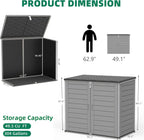 Outdoor Trash Can Storage Shed 4.6 x 4.1 FT, 304 Gallon Resin Shed with Lockable Doors & Lift Lid, Waterproof Outdoor Storage for Garden Tools, Cushions & Patio Equipment