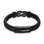 abooxiu Urn Bracelet for Ashes Leather Cremation Bracelet for Human Ashes Stainless Steel Ash Bracelets Memorial Cremation Jewelry Keepsake Bangle for Men