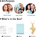 Imrsanl Butterfly Cross Urn Necklace for Ashes Men Women Cremation Jewelry Ashes Pendant for Human Memorial Ash Jewelry