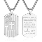 DuoDiner Graduation Gifts-American Dog Tag Necklace Bible Verse Pendant, First Communion Baptism Confirmation Religious Graduation Gifts for Him Boys Men Kids Teens Dad