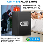 3.0 Cuft Safe Box, Home Safe Brandsikker Vandtæt, Security Digital Safe Box med elektronisk tastatur, Reservenøgle, Smart Alert, Mute Mode, Anti-Theft Brandsikker pengeskab til dokumentpenge Værdifuld