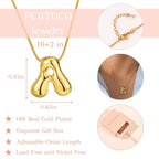FCBTOCO Initial Halskette für Frauen, Gold Silber Blasenballon Buchstaben Halskette, Zarte Personalisierte Gepolsterte Klobige Namensketten, Trendiger Schmuck Geschenk