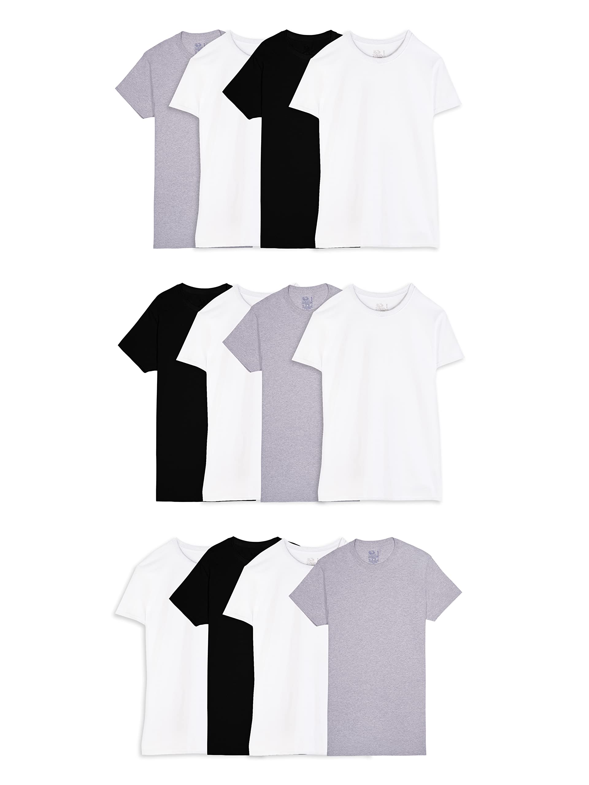 Fruit of the Loom Men's Crew Tee Undershirts, Moisture Wicking & Tag Free, Also Available in Big & Tall
