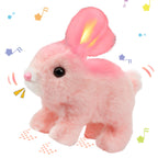 Hopearl Hopping Rabbit with Bell Interactive Electronic Pet Plush Bunny Toy with Sounds and Movements Animated Walking Wiggle Ears Twitch Nose Gift for Toddlers Birthday, Rainbow, 7''