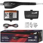 Mighty Mule Gate Opener, Solar Ready, Automatic Gate Opener for Dual Swing Gates up to 300lb or 12ft, with Precision Installation Ruler, Upgraded Kit, MM272-A