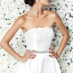 Amaxiu Handcrafted Bridal Rhinestone Wedding Belt for Women, Bling Crystal Belts Glitter Ribbon Women lightly Belt for Jeans Dress Shiny Party Waist Belt (Black)