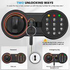 2,8 Kubik großer Heimtresor feuerfest wasserdicht, Stahltresor für Haussicherheit mit elektronischem Tastenfeld, Ersatzschlüsseln und Alarmsystem, feuerfester Tresor für Hausdokumente, Geld und Wertgegenstände