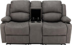 67" Wall Hugger Reclining | RV Theater Seats | Double Recliner RV Sofa & Console | RV Couch | RV Theater Seating | RV Furniture (Powered, Slate)