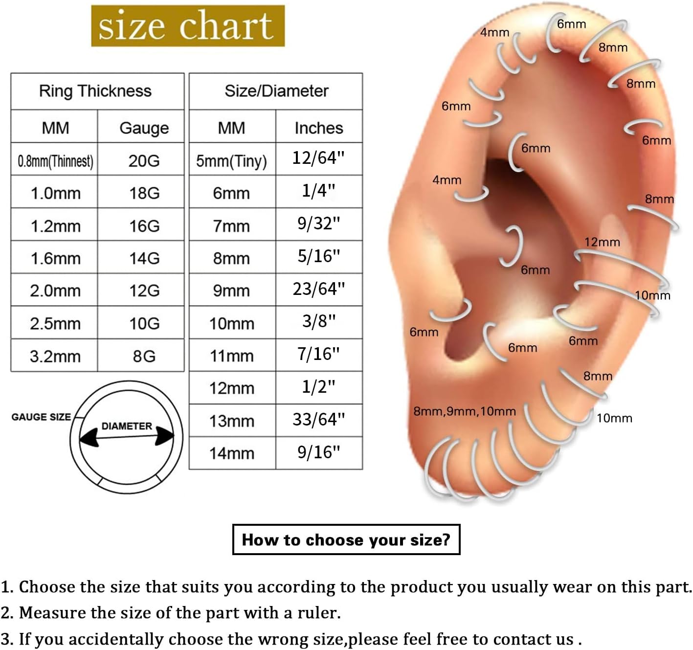 PEAKLINK 16G 18G 316L Stainless Steel CZ/OPAL Septum Piercing Septum Clicker Ring Hinged Nose Ring Daith Earrings Conch Piercing Jewelry Helix Cartilage Tragus Lobe Belly Hoop Earring