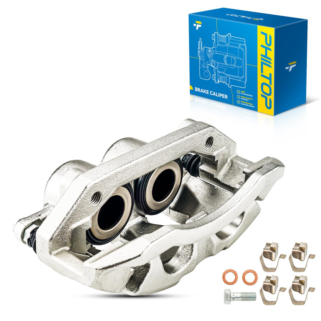 PHILTOP 18B5046 18B5047 Rear Disc Brake Caliper Assembly Fit for 2007-2017 Jeep Wrangler, 2008-2012 Jeep Liberty, 2007-2011 Dodge Nitro, 2018 Jeep Wrangler JK