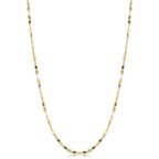 Colar de Corrente Espelhada de Elo Plano em Ouro Amarelo Maciço 14k Kooljewelry (1,9 mm, 16 polegadas)