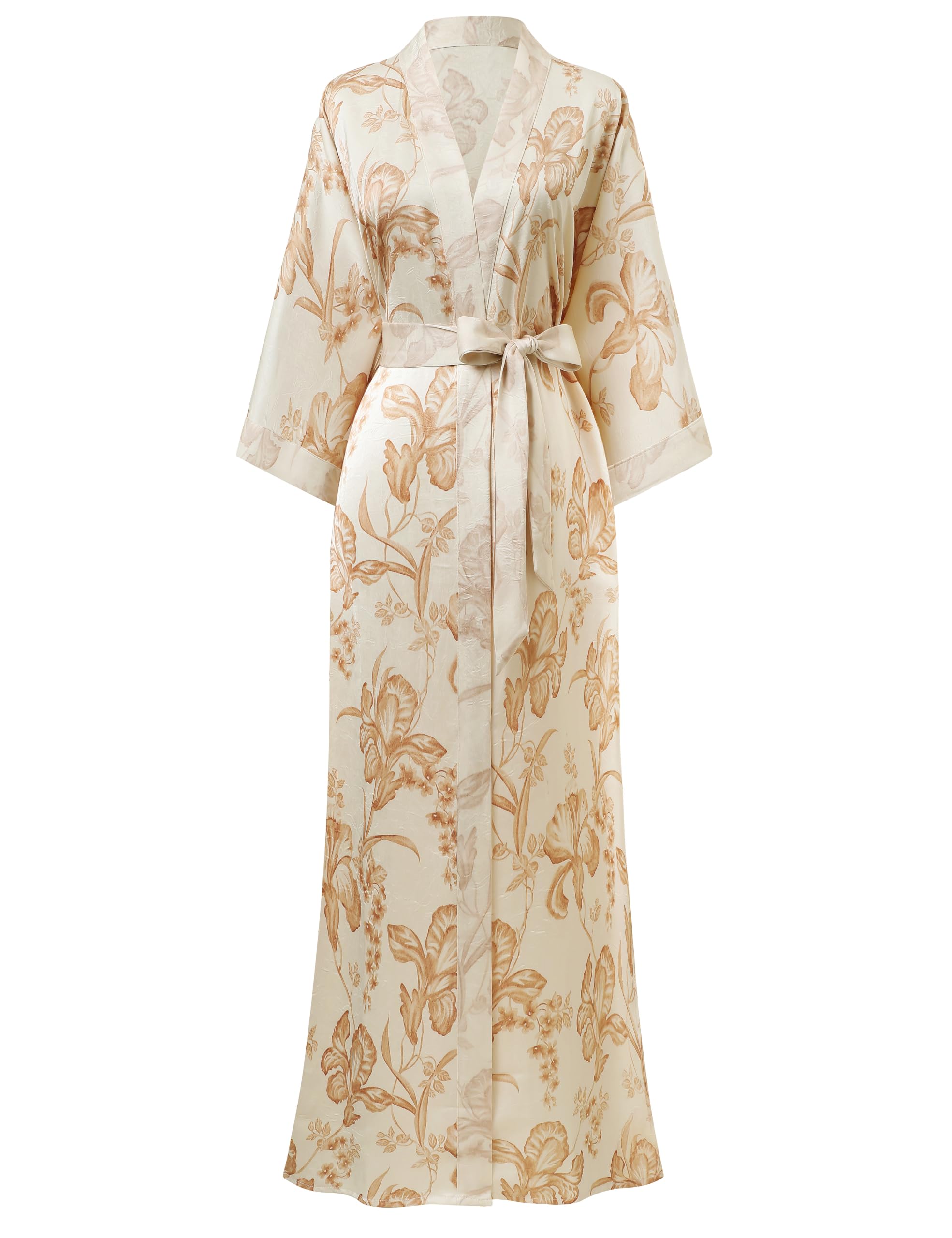 PRODESIGN Kimono Robe for Women - Long Satin Sleepwear Silky Kimono Cover-Up Nightgown Japanese Bathrobe Loungewear Blouse