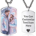 Picture Necklace Personalized Photo, Custom Necklace for Men Customized Engraved Necklace with Photo Text Memorial Gifts for Women Dad Mom