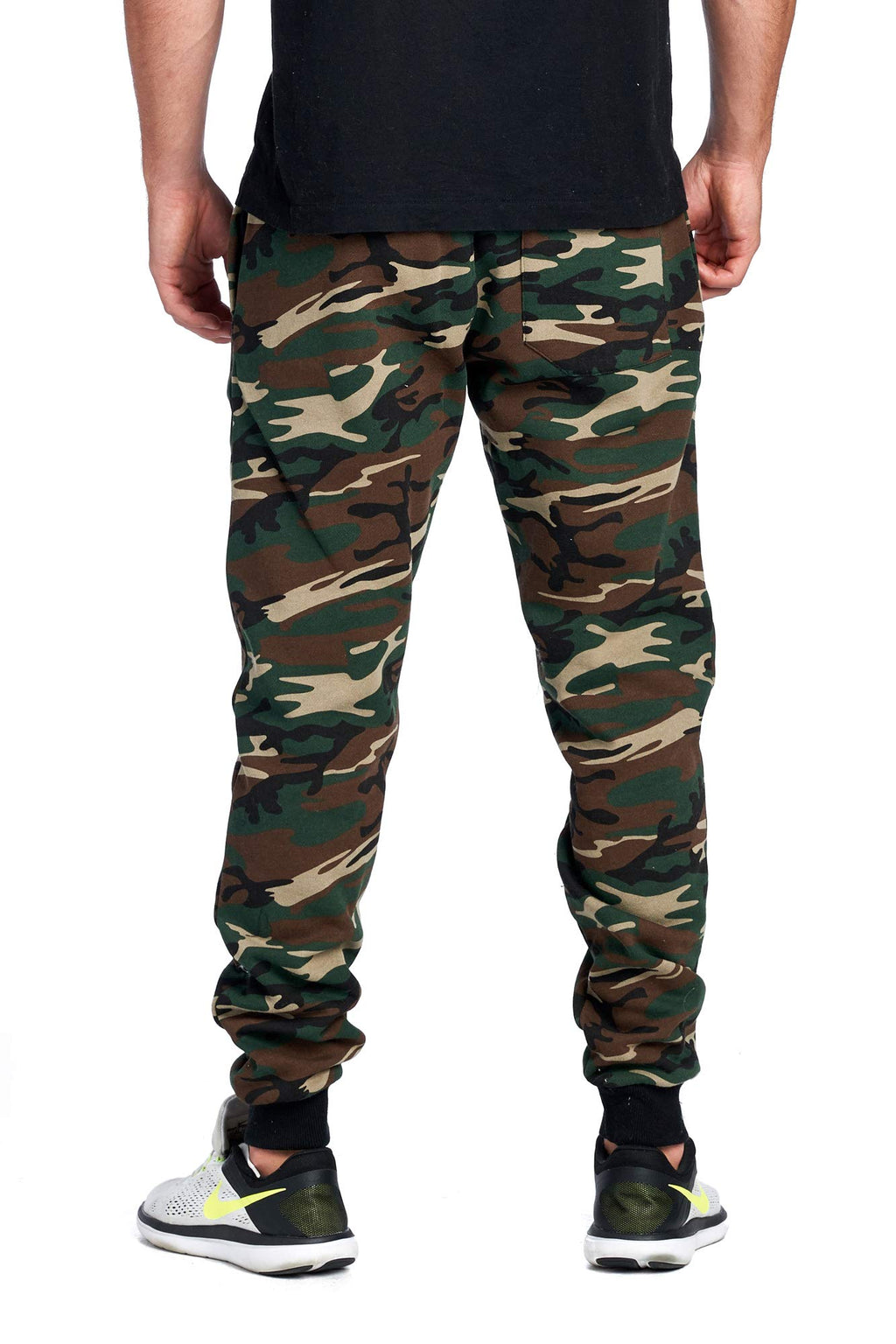 PROGO USA Men's Joggers Sweatpants Basic Fleece Marled Jogger Pant Elastic Waist (Medium, Forest Camouflage) - Grand Goldman