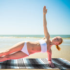 Preboun 4 Pcs Large Mexican Yoga Blanket Pack 45 x 70 Inch Thick Woven Camping Picnic Beach Car Travel Throw Blanket Outdoor Patio Mat Towel(Sky Blue, Light Green)