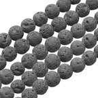 PH PandaHall 470pcs 8mm Lava Beads Natural Black Bead Black Lava Spacer Beads Oil Diffuser Bead Round Rock Stone Volcanic Rock Chakra Stone for Earrings Necklaces Bracelet Jewelry Making
