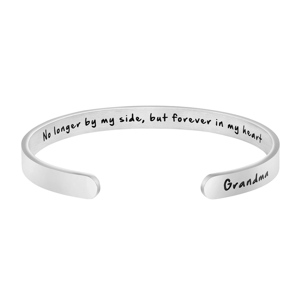 JoycuFF Memorial Gifts for Loss of Mom Dad in Memory of Jewelry Sympathy Bracelet Bereavement Cuff Secret Message Engraved Grief Gifts for Women
