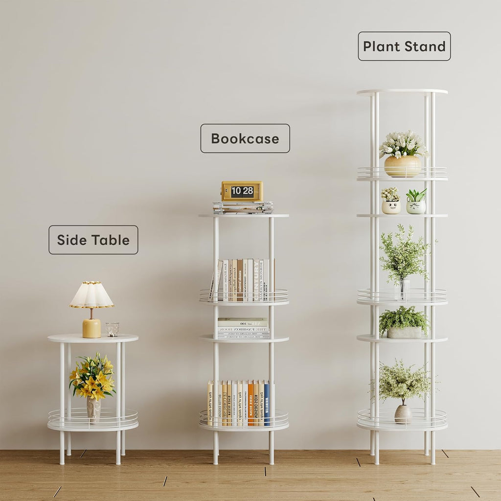 Small Round Side Table,Bedside Table with Storage,Morden Round Nightstand,Samll Side Table for Living Room,Bathroom,Bedroom, Nursery, Laundry, White