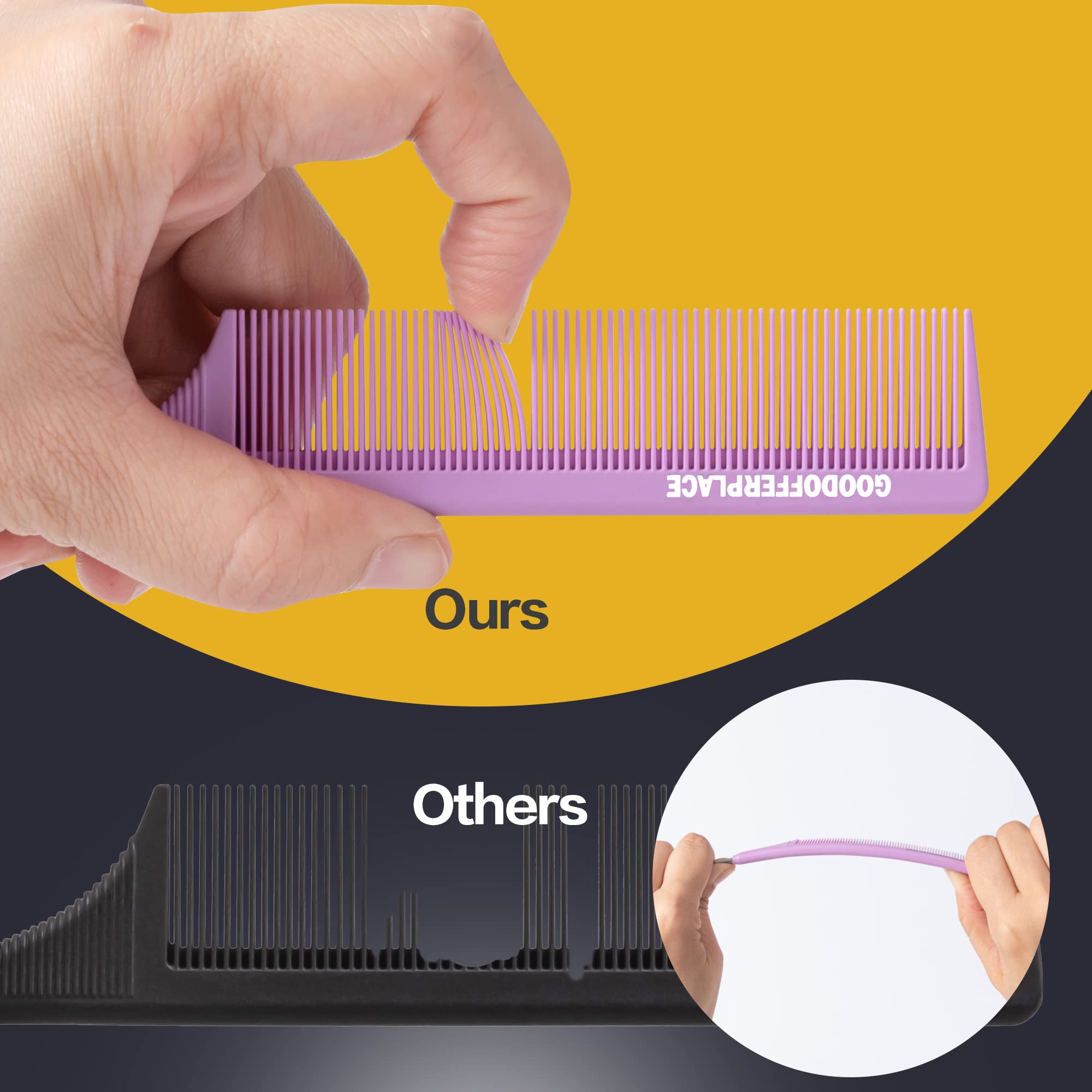 Goodofferplace 3 PCS Rat Tail Combs Parting Rattail Combs Teasing Fine Tooth Comb with Metal Pick for Curly Hair,Detangling Combs for Women,Parting Combs for Braiding,Styling Hair(Pink Purple Green)