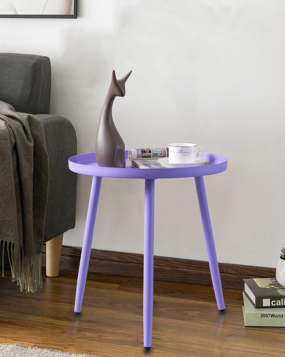 AOJEZOR Side Table: End Table for Any Room - Small Side Tables for Small Spaces All Matte Black with 3 Legged